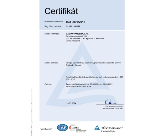 Úspěšně jsme obhájili certifikát kvality ISO 9001:2015